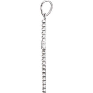 Platinum 24.8x12.2 mm .02 CTW Natural Diamond Beaded Cross Pendant