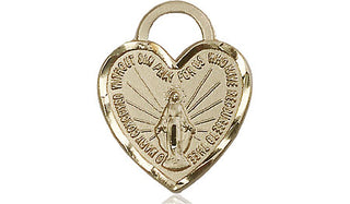 14kt Gold Filled Miraculous Heart Medal Engraved Catholic Saint Jewelry