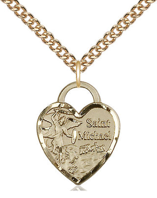 14kt Gold Filled Saint Michael the Archangel Medal Religious Jewelry Engraved Catholic Saint Jewelry