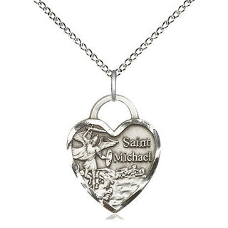 Sterling Silver Saint Michael the Archangel Medal Religious Jewelry Engraved Catholic Saint Jewelry