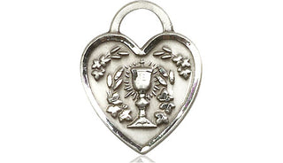 Sterling Silver Communion Heart Medal | Engravable