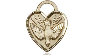14kt Gold Filled Confirmation Heart Medal Engraved Catholic Saint Jewelry