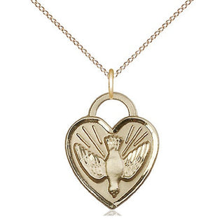 14kt Gold Filled Confirmation Heart Medal Religious Jewelry Engraved Catholic Saint Jewelry
