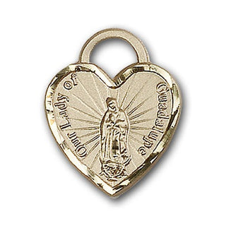 Gold-Filled Our Lady of Guadalupe Heart Pendant