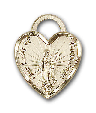 Gold-Filled Our Lady of Guadalupe Heart Pendant