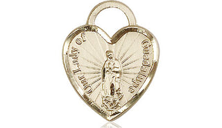 14kt Gold Our of Guadalupe Heart Medal