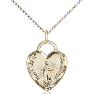 14kt Gold Our of Guadalupe Heart Medal