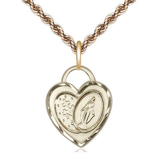 14kt Gold Miraculous Heart Medal