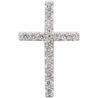 Platinum 1/6 CTW Natural Diamond Petite Cross Pendant