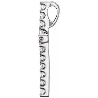 14K White 1/6 CTW Lab-Grown Diamond Petite Cross Pendant
