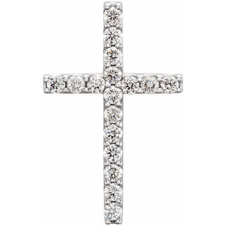 Platinum 1/5 CTW Natural Diamond Petite Cross Pendant