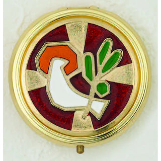 Purple Enameled with White Holy Spirit Pyx