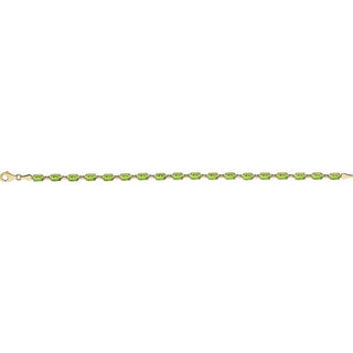 14K Yellow Natural Peridot 7.25" Bracelet
