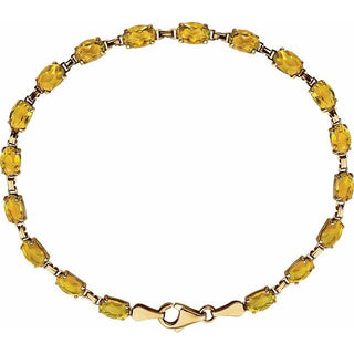 14K Yellow Natural Citrine 7.25" Bracelet