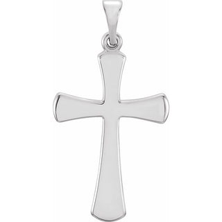 14K White Cross Pendant