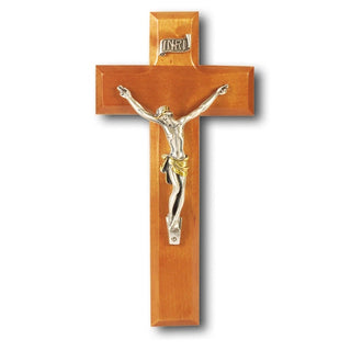 8" Cherry Cross With Silver Corpus