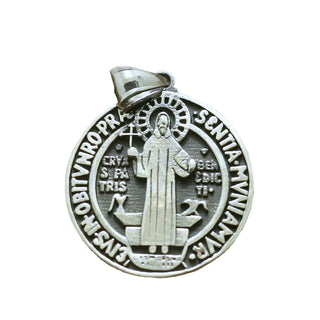Stainless Steel St. Benedict Medal - 34 mm