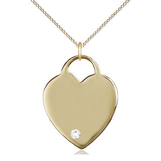 14kt Gold Filled Heart Charm Crystal Swarovski | 18-inch Chain | Engravable