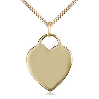 14kt Gold Filled Heart Medal Catholic Jewelry Engraved Catholic Saint Jewelry