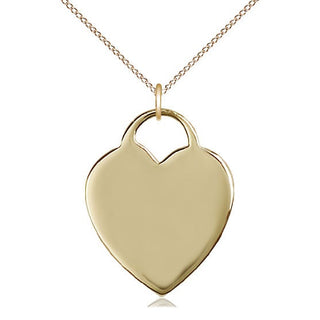 14kt Gold Filled Heart Medal Catholic Jewelry Engraved Catholic Saint Jewelry
