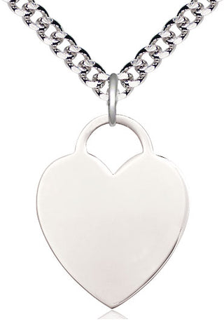 Sterling Silver Heart Medal Catholic Jewelry Engraved Catholic Saint Jewelry