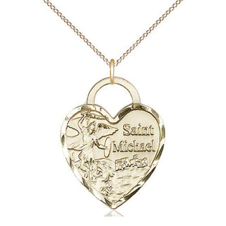 14kt Gold Filled Saint Michael the Archangel Medal Catholic Jewelry Engraved Catholic Saint Jewelry