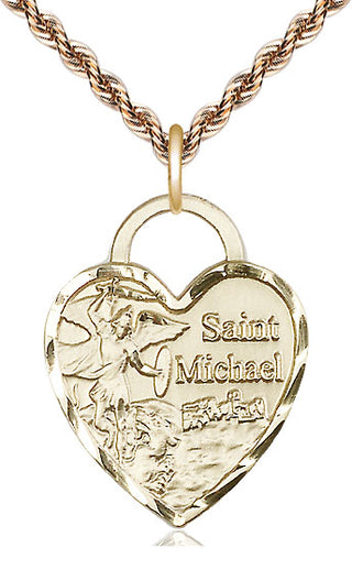 14kt Gold Saint Michael the Archangel Medal | Engravable