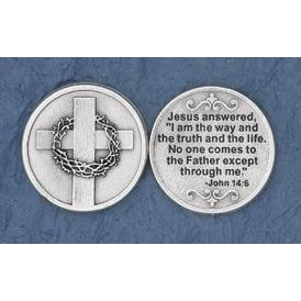 Bulk Christian Token - Jesus Answered - Cross with Thorns
