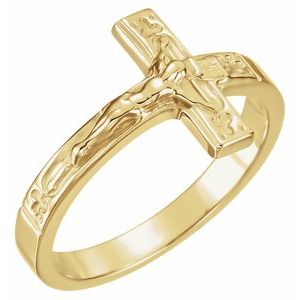 10K Gold 12 mm Crucifix Ring
