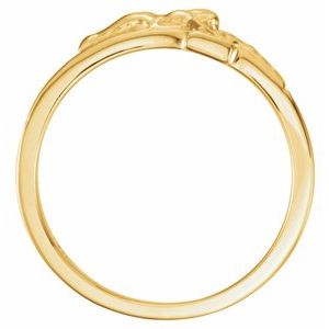 14K Gold 15 mm Crucifix Ring