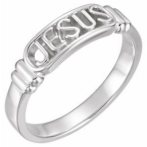 Sterling Silver In The Name of Jesus Chastity Ring