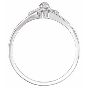 14K White Gold Cherub Chastity Ring