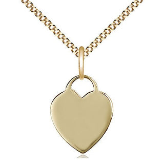 14kt Gold Filled Heart Medal Religious and Catholic Jewelry Engraved Catholic Saint Jewelry