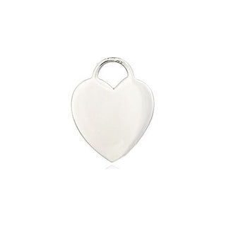 Sterling Silver Heart Medal Engraved Catholic Saint Jewelry