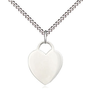 Sterling Silver Heart Medal Religious and Catholic Jewelry Engraved Catholic Saint Jewelry