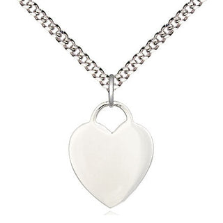 Sterling Silver Heart Medal Religious and Catholic Jewelry Engraved Catholic Saint Jewelry