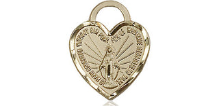 14kt Gold Filled Miraculous Heart Medal Engraved Catholic Saint Jewelry