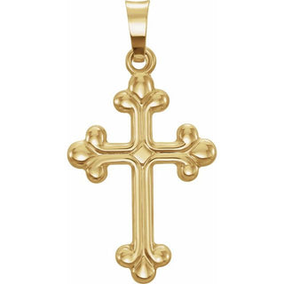14K Yellow Hollow Cross Pendant