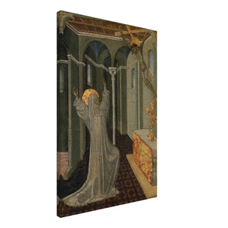 Kneeling Saint Before the Crucifix Canvas Print - view 2