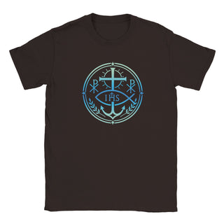Aqua IHS Cross and Anchor Emblem T-Shirt - view 5
