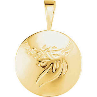 14K Gold Heartprint Jesus Pendant