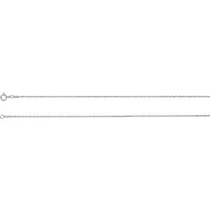 18-inch Diamond Cut Cable Chain with Spring Ring - 14K White Gold