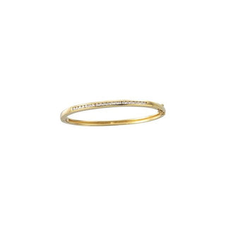14K Yellow 5/8 CTW Natural Diamond Bangle 6 1/2" Bracelet
