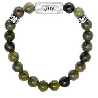Joy Connemara Marble Message Bracelet, Silver plated