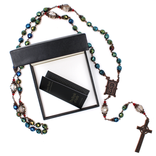 Book of Kells Green and Bronze Rosary