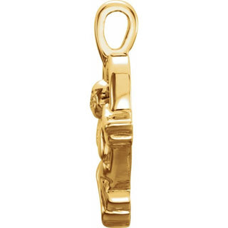 14K Yellow 18x15 mm Angel Heart Pendant