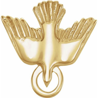 14K Yellow 15 mm Flying Holy Spirit Dove Pendant 