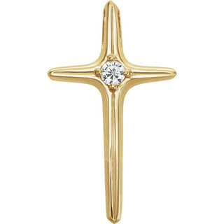 14K Yellow .07 CTW Natural Diamond Cross Pendant
