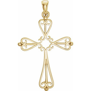 14K Yellow Cross Pendant