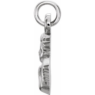 14K White Baby Angel Pendant